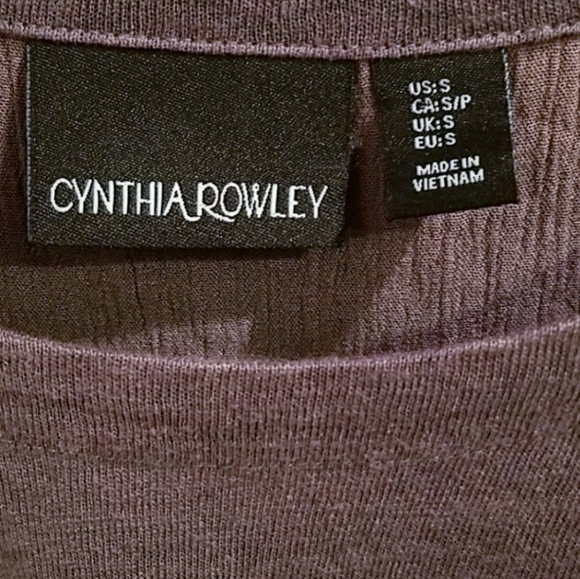 Cynthia Rowley Envelope Hem Grey 3/4 Sleeve Blouse - Picture 3 of 3